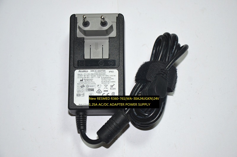 New 24V 1.25A RESMED R360-761(WA-30A24UGKN) Round mouth 3 needles AC/DC ADAPTER POWER SUPPLY